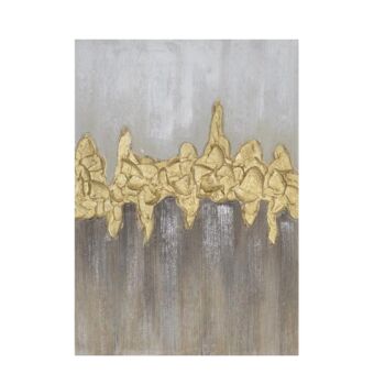 SED BEIGE ΠΙΝΑΚΑΣ ΚΑΜΒΑΣ ΜΠΕΖ ΧΡΥΣΟ 50x70xH3cm