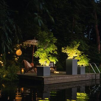Γλάστρα Canto Stone LED Low 30