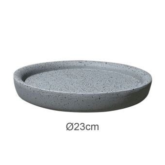 ΠΙΑΤΟ FIBER CLAY ΓΚΡΙ ΓΡΑΝΙΤΗ ΣΤΡΟΓΓΥΛΟ ΓΙΑ ΚΑΣΠΩ - Φ23x3.5cm