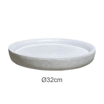 ΠΙΑΤΟ FIBER CLAY ΛΕΥΚΟ ΓΡΑΝΙΤΗ ΣΤΡΟΓΓΥΛΟ ΓΙΑ ΚΑΣΠΩ - Φ32x3.5cm