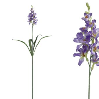 ΚΛΑΔΙ ΦΡΕΖΙΑ ΜΟΝΟ ΜΩΒ ΑΝΘΙΣΜΕΝΟ ΜΕ ΦΥΛΛΑ - Y115cm