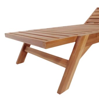Ξαπλώστρα Melop pakoworld teak ξύλο σε φυσική απόχρωση 200x70x35εκ