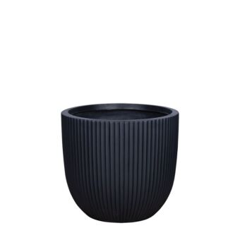 ΓΛΑΣΤΡΑ FIBERCLAY MEDIUM ΜΑΥΡΟ ΣΤΡΟΓΓΥΛΟ ΚΑΘΕΤΕΣ ΡΑΒΔΩΣΕΙΣ - Φ34x31cm