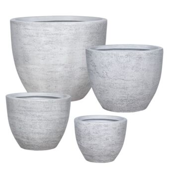 ΓΛΑΣΤΡΑ FIBERCLAY ΣΕΤ/4 ΛΕΥΚΟ ΤΣΙΜΕΝΤΟ ΣΤΡΟΓΓΥΛΟ - S:Φ30x25, M:Φ37x31, L:Φ44x37, XL:Φ55x46cm 20/ΠΑΛ
