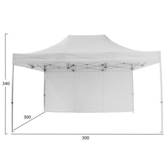 GAZEBO Β.ΤΥΠΟΥ ΠΤΥΣΣΟΜ.-ΣΚΕΛΕΤΟΣ ΑΛΟΥΜ.ΑΣΗΜΙ-ΛΕΥΚΟ ΠΑΝΙ 3x3x3,4Yεκ