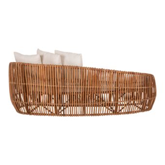 ΚΑΝΑΠΕΣ-ΑΝΑΚΛΙΝΤΡΟ ΦΥΣΙΚΟ RATTAN- ΛΕΥΚΑ ΜΑΞΙΛΑΡΙΑ 215x60x78Yεκ.