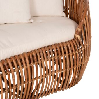 ΚΑΝΑΠΕΣ-ΑΝΑΚΛΙΝΤΡΟ ΦΥΣΙΚΟ RATTAN- ΛΕΥΚΑ ΜΑΞΙΛΑΡΙΑ 215x60x78Yεκ.