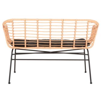 ΚΑΝΑΠΕΣ ΜΑΥΡΟ ΜΕΤΑΛΛΟ-ΜΠΕΖ ΣΥΝΘ.RATTAN 120x62x80Υεκ.