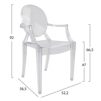 ΚΑΡEΚΛΑ ΑΚΡΥΛΙΚΗ ΔΙΑΦΑΝΗ ΜΕ ΜΠΡΑΤΣΑ 52,2x56,5x92 εκ.