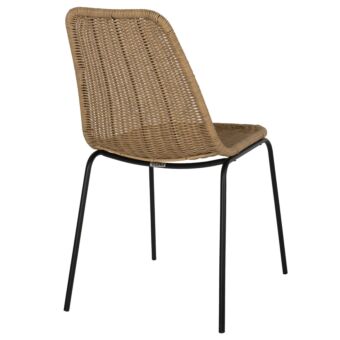ΚΑΡΕΚΛΑ ΕΠΑΓΓΕΛΜΑΤΙΚΗ ΜΕΤΑΛΛΟ ΜΑΥΡΟ ΜΕ RATTAN ΦΥΣΙΚΟ 43.5x63x82Υεκ.