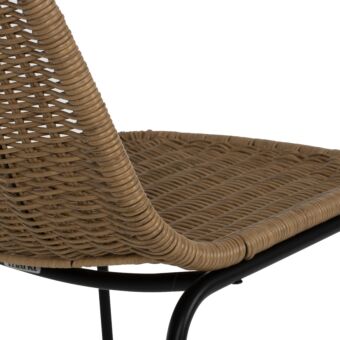 ΚΑΡΕΚΛΑ ΕΠΑΓΓΕΛΜΑΤΙΚΗ ΜΕΤΑΛΛΟ ΜΑΥΡΟ ΜΕ RATTAN ΦΥΣΙΚΟ 43.5x63x82Υεκ.