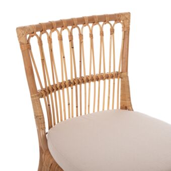 ΚΑΡΕΚΛΑ RATTAN ΣΕ ΦΥΣΙΚΟ-ΜΑΞΙΛΑΡΙ ΣΕ ΛΕΥΚΟ 53x58x91Υεκ.