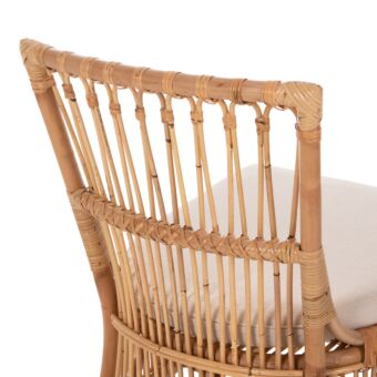ΚΑΡΕΚΛΑ RATTAN ΣΕ ΦΥΣΙΚΟ-ΜΑΞΙΛΑΡΙ ΣΕ ΛΕΥΚΟ 53x58x91Υεκ.