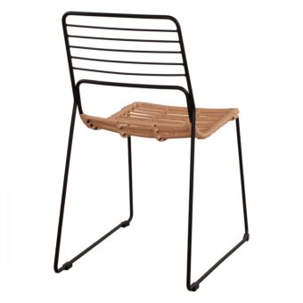 ΚΑΡΕΚΛΑ ΜΕΤΑΛΛΙΚΗ ΜΕ WICKER ΜΠΕΖ 51x54x83Υ εκ.