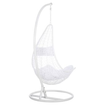 ΚΡΕΜΑΣΤΗ ΠΟΛΥΘΡΟΝΑ ΦΩΛΙΑ ΜΕΤΑΛΛΟ-ΣΥΝΘ.RATTAN ΛΕΥΚΟ Φ95x195Υεκ.