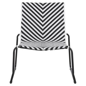 ΜΕΤΑΛΛΙΚΗ ΚΑΡΕΚΛΑ ΜΑΥΡΟ & ΑΣΠΡΟ ΣΥΝΘ.RATTAN 66x68x75Υεκ.