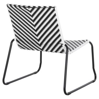 ΜΕΤΑΛΛΙΚΗ ΚΑΡΕΚΛΑ ΜΑΥΡΟ & ΑΣΠΡΟ ΣΥΝΘ.RATTAN 66x68x75Υεκ.