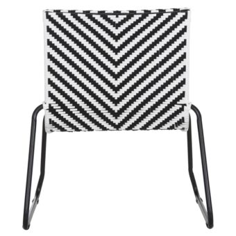 ΜΕΤΑΛΛΙΚΗ ΚΑΡΕΚΛΑ ΜΑΥΡΟ & ΑΣΠΡΟ ΣΥΝΘ.RATTAN 66x68x75Υεκ.