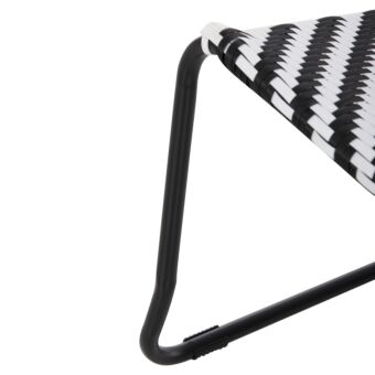 ΜΕΤΑΛΛΙΚΗ ΚΑΡΕΚΛΑ ΜΑΥΡΟ & ΑΣΠΡΟ ΣΥΝΘ.RATTAN 66x68x75Υεκ.