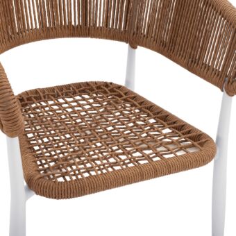 ΠΟΛΥΘΡΟΝΑ ΑΛΟΥΜΙΝΙΟΥ ΛΕΥΚΗ-ΣΥΝΘΕΤΙΚΟ RATTAN ΜΠΕΖ 55,5x63,5x78Yεκ.