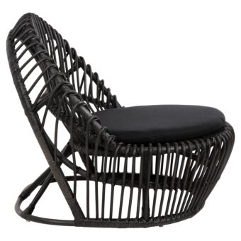 ΠΟΛΥΘΡΟΝΑ ΦΥΣΙΚΟ RATTAN ΜΕ ΜΑΞΙΛΑΡΙ-ΜΑΥΡΟ 80x97x85Υεκ.