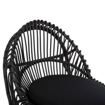 ΠΟΛΥΘΡΟΝΑ ΦΥΣΙΚΟ RATTAN ΜΕ ΜΑΞΙΛΑΡΙ-ΜΑΥΡΟ 80x97x85Υεκ.