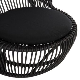 ΠΟΛΥΘΡΟΝΑ ΦΥΣΙΚΟ RATTAN ΜΕ ΜΑΞΙΛΑΡΙ-ΜΑΥΡΟ 80x97x85Υεκ.