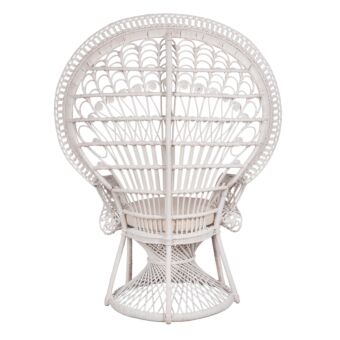ΠΟΛΥΘΡΟΝΑ RATTAN ΣΕ ΛΕΥΚΟ-ΜΑΞΙΛΑΡΙ ΛΕΥΚΟ 114x72x150Yεκ.