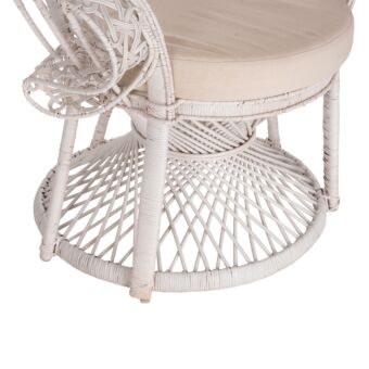 ΠΟΛΥΘΡΟΝΑ RATTAN ΣΕ ΛΕΥΚΟ-ΜΑΞΙΛΑΡΙ ΛΕΥΚΟ 114x72x150Yεκ.