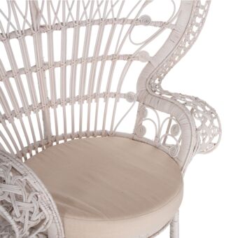 ΠΟΛΥΘΡΟΝΑ RATTAN ΣΕ ΛΕΥΚΟ-ΜΑΞΙΛΑΡΙ ΛΕΥΚΟ 114x72x150Yεκ.