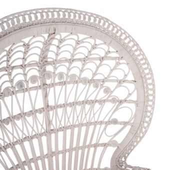 ΠΟΛΥΘΡΟΝΑ RATTAN ΣΕ ΛΕΥΚΟ-ΜΑΞΙΛΑΡΙ ΛΕΥΚΟ 114x72x150Yεκ.
