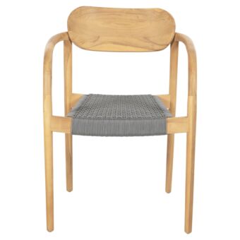 ΠΟΛΥΘΡΟΝΑ ΞΥΛΟ TEAK ΦΥΣΙΚΟ & ΓΚΡΙ ΣΧΟΙΝΙ 55x54x80Yεκ.