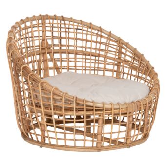 ΠΟΛΥΘΡΟΝΑ RATTAN ΣΕ ΦΥΣΙΚΟ-ΛΕΥΚΟ ΜΑΞΙΛΑΡΙ 106x94x82Yεκ.