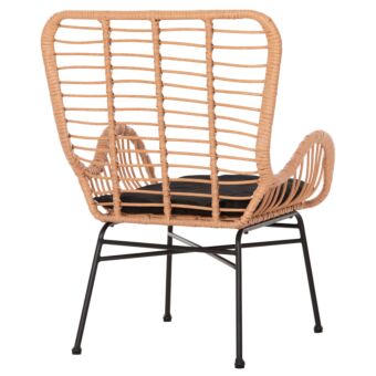 ΠΟΛΥΘΡΟΝΑ ΣΤΥΛ ΜΠΕΡΖΕΡΑΣ P.E.RATTAN ΜΠΕΖ-ΜΑΥΡΟ ΜΕΤΑΛΛΟ 66x59x90Υεκ.