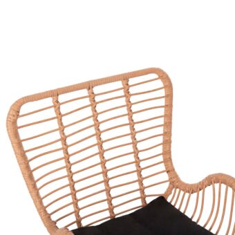 ΠΟΛΥΘΡΟΝΑ ΣΤΥΛ ΜΠΕΡΖΕΡΑΣ P.E.RATTAN ΜΠΕΖ-ΜΑΥΡΟ ΜΕΤΑΛΛΟ 66x59x90Υεκ.
