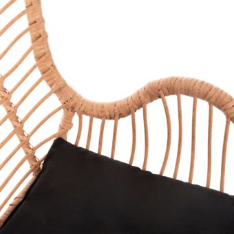 ΠΟΛΥΘΡΟΝΑ ΣΤΥΛ ΜΠΕΡΖΕΡΑΣ P.E.RATTAN ΜΠΕΖ-ΜΑΥΡΟ ΜΕΤΑΛΛΟ 66x59x90Υεκ.