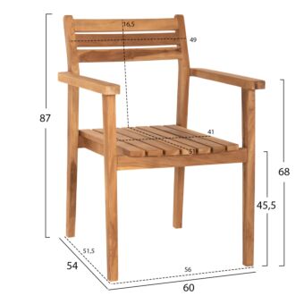 ΠΟΛΥΘΡΟΝΑ ΞΥΛΟ TEAK ΣΤΟΙΒΑΖΟΜΕΝΗ ΣΕ ΦΥΣΙΚΟ ΧΡΩΜΑ 60x54x87Y εκ.