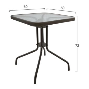 ΣΕΤ ΕΞ.ΧΩΡΟΥ 3ΤΜΧ  ΤΡΑΠΕΖΙ ΜΕΤΑΛΛΙΚΟ & 2 ΠΤΥΣΣΟΜΕΝΕΣ ΚΑΡΕΚΛΕΣ ΚΑΦΕ