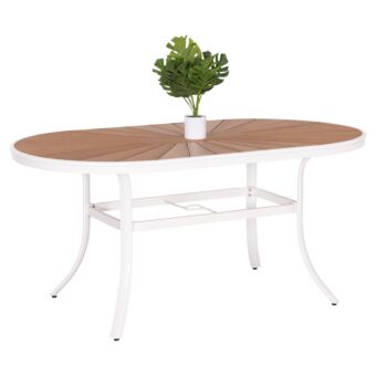 ΤΡΑΠΕΖΙ ΕΞΩΤ.ΧΩΡΟΥ ΑΛΟΥΜΙΝΙΟ ΛΕΥΚΟ & POLYWOOD 160X90Χ73.5Υεκ.