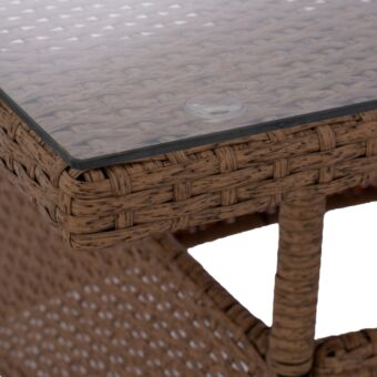 ΤΡΑΠΕΖΙ ΜΕΤΑΛΛΙΚΟ RATTAN ΜΠΕΖ ΚΑΦΕ 120x70x75Υ εκ.