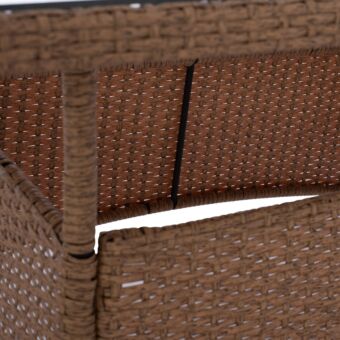 ΤΡΑΠΕΖΙ ΜΕΤΑΛΛΙΚΟ RATTAN ΜΠΕΖ ΚΑΦΕ 120x70x75Υ εκ.
