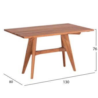 ΤΡΑΠΕΖΙ ΟΡΘΟΓΩΝΙΟ ΜΑΣΙΦ ΞΥΛΟ ΤΕΑΚ 130x80x76Υεκ.