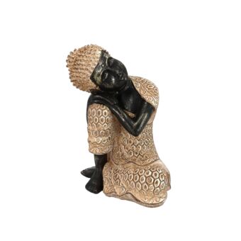 RESTING BUDDHA 2 DECO ΒΟΥΔΑΣ POLYRESIN ΦΥΣΙΚΟ ΜΑΥΡΟ 13,5x12xH18,3cm