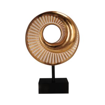 ESPIRAL DECO POLYRESIN ΧΡΥΣΟ ΜΑΥΡΟ 23x8,3xH34,7cm