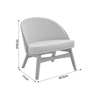 Καρέκλα Sarian μπεζ ύφασμα-rubberwood φυσικό πόδι 69,5x71x70.5εκ