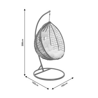 Κούνια κήπου Zafer κρεμαστή μέταλλο-pp καφέ-μαξιλάρι μπεζ 106x103x200εκ