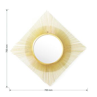 Καθρέπτης Sunshine χρυσό 70x3x70εκ