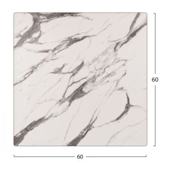 ΕΠΙΦΑΝΕΙΑ ΤΡΑΠΕΖΙΟΥ HPL MARBLE WHITE-GREY 60x60 εκ. ΠΑΧΟΥΣ 12mm.