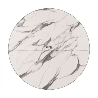 ΕΠΙΦΑΝΕΙΑ ΤΡΑΠΕΖΙΟΥ HPL MARBLE WHITE-GREY Φ60 εκ. ΠΑΧΟΥΣ 12mm.