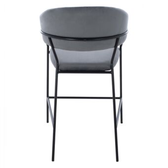 MEDIUM HEIGHT STOOL GRAY VELVET WITH BLACK FRAME 60x55x100Y cm.